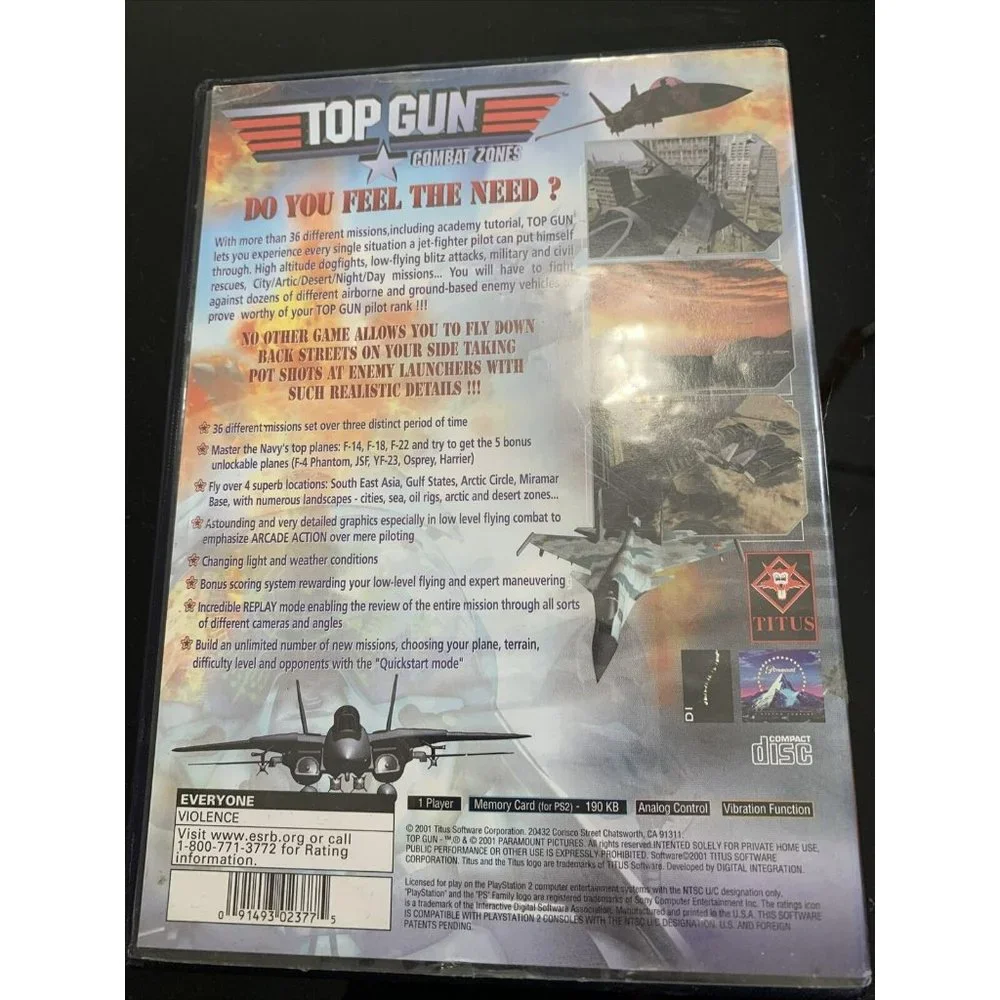 Top Gun: Combat Zones‎ (Sony PlayStation 2, 2001) - European Version
